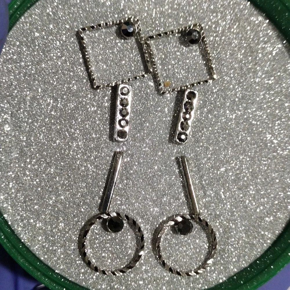 MACY'S Silver Minimalist Geometric shapes Earrings - Women's Fashion Jewelry